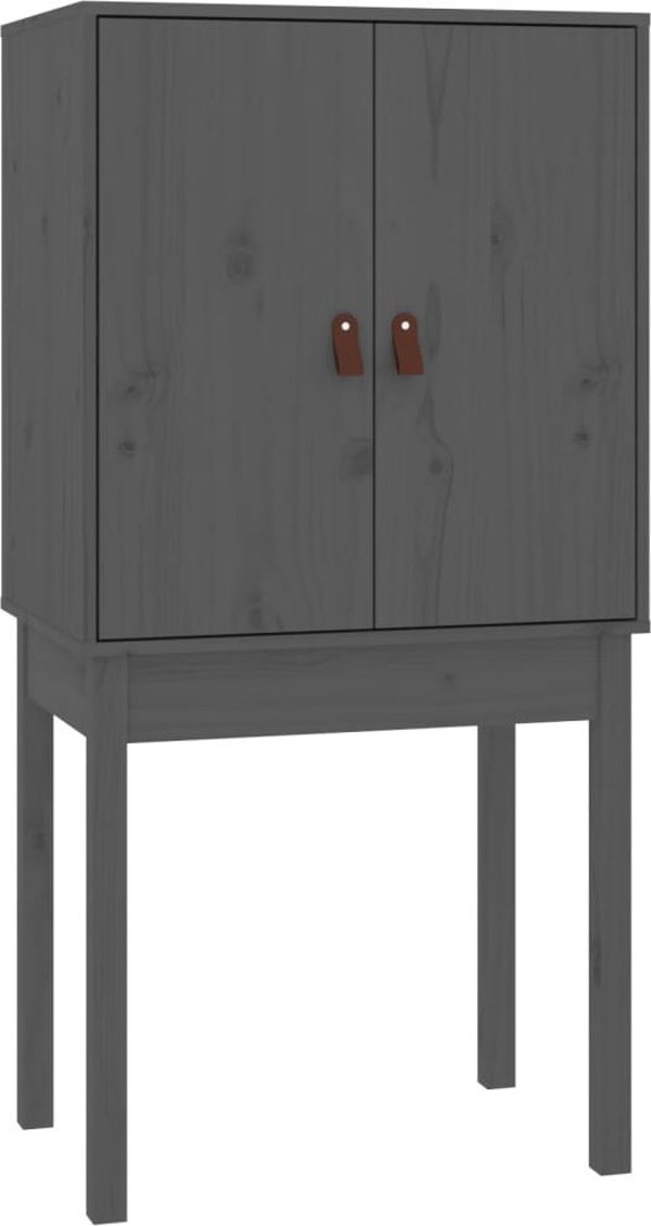 vidaXL Szafka, szara, 60x40x120 cm, lite drewno sosnowe
