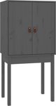 vidaXL Szafka, szara, 60x40x120 cm, lite drewno sosnowe