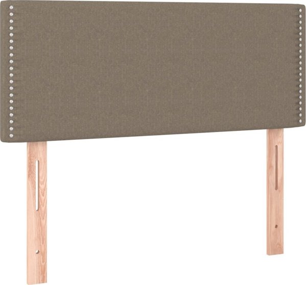 vidaXL Lozko kontynentalne με στρώμα, taupe, 90x200 cm, ύφασμα