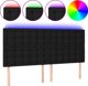 vidaXL Κεφαλάρι κρεβατιού με LED, μαύρο, 180x5x118/128 cm, ύφασμα