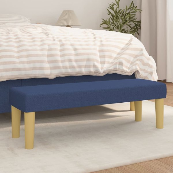 vidaXL Παγκάκι, μπλε, 100x30x30 εκ., επενδυμένο με ύφασμα