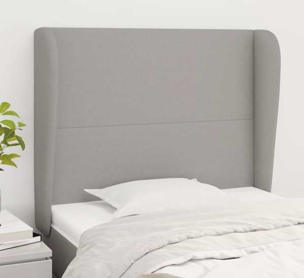 vidaXL Zaglowek uszak jasnoszary 93x23x118-128 cm tkanina