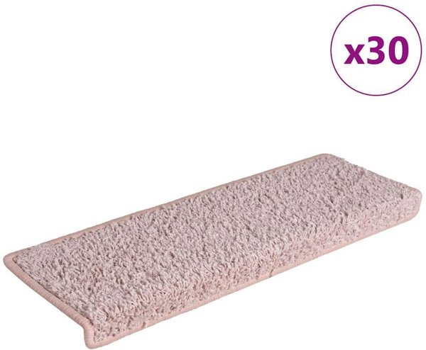 vidaXL 30 Τεμάχια Πατάκια Σκάλας 65x21x4 εκ. Λευκό και Ροζ
