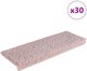 vidaXL 30 Τεμάχια Πατάκια Σκάλας 65x21x4 εκ. Λευκό και Ροζ
