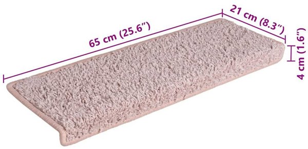 vidaXL 30 Τεμάχια Πατάκια Σκάλας 65x21x4 εκ. Λευκό και Ροζ