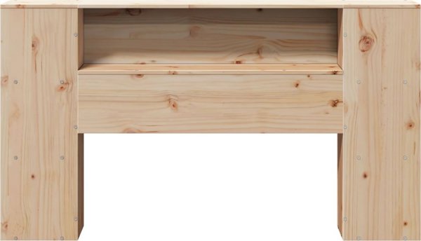vidaXL Κεφαλάρι Κρεβατιού με Ράφια, 120 cm, από Μασίφ Πεύκο