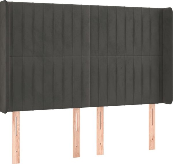 vidaXL Ζαγκλόν uszak, σκούρο γκρι, 147x16x118/128 cm, βελούδο