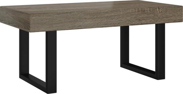vidaXL Stolik kawowy szaro-czarny MDF i zelazo 90x45x40 cm