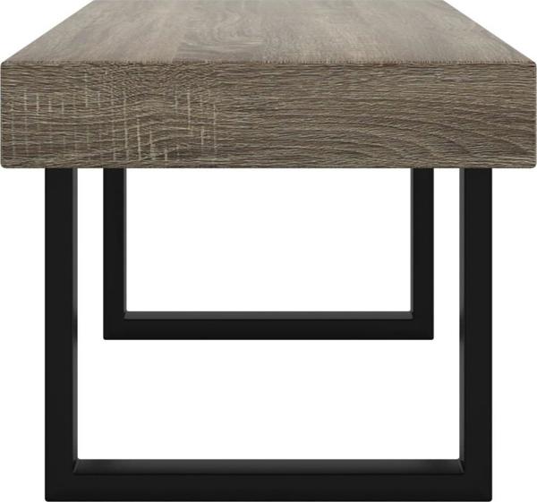 vidaXL Stolik kawowy szaro-czarny MDF i zelazo 90x45x40 cm