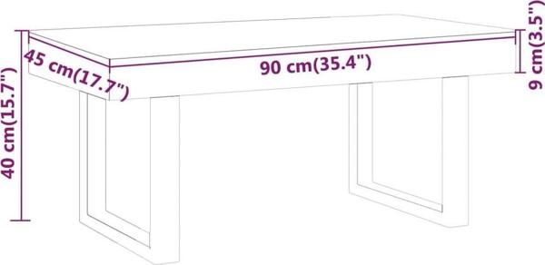vidaXL Stolik kawowy szaro-czarny MDF i zelazo 90x45x40 cm
