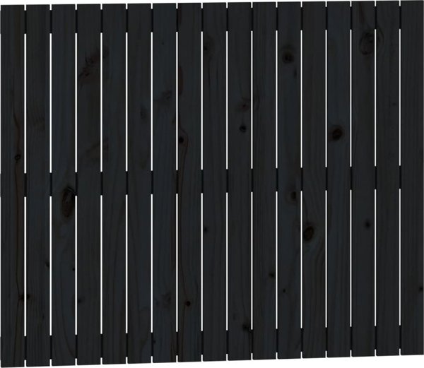 Κεφαλάρι κρεβατιού vidaXL, μαύρο, 108x3x90 cm, συμπαγές ξύλο πεύκου
