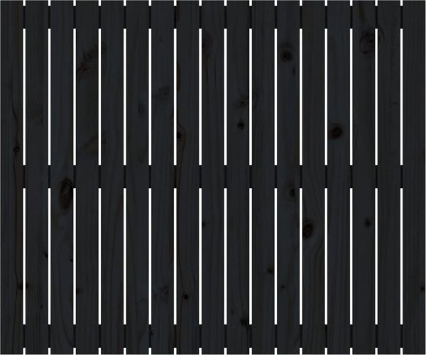 Κεφαλάρι κρεβατιού vidaXL, μαύρο, 108x3x90 cm, συμπαγές ξύλο πεύκου