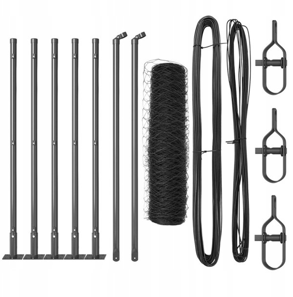 vidaXL Εξαγωνικό Συρματόπλεγμα Περίφραξης, Ατσάλινο, Γκρι, 0.6x10m