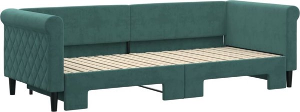 vidaXL Sofa rozsuwana, ciemnozielona, 80x200 cm, aksamit