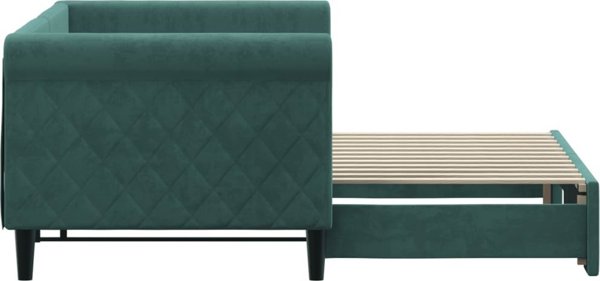 vidaXL Sofa rozsuwana, ciemnozielona, 80x200 cm, aksamit