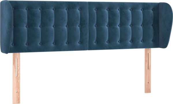 vidaXL Κεφαλάρι uszak, σκούρο μπλε, 147x23x78/88 εκ., βελούδινο