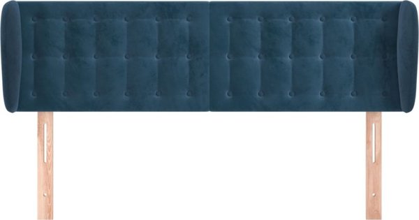 vidaXL Κεφαλάρι uszak, σκούρο μπλε, 147x23x78/88 εκ., βελούδινο