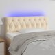 vidaXL Κεφαλάρι κρεβατιού με LED, κρεμ, 100x7x78/88 cm, ύφασμα
