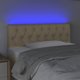 vidaXL Κεφαλάρι κρεβατιού με LED, κρεμ, 100x7x78/88 cm, ύφασμα