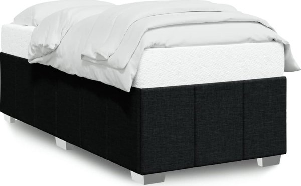 vidaXL Κορμος κρεβατιου μαυρος 80 x 200 cm επενδεδυμενος με υφασμα