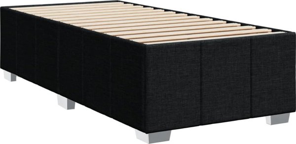 vidaXL Κορμος κρεβατιου μαυρος 80 x 200 cm επενδεδυμενος με υφασμα