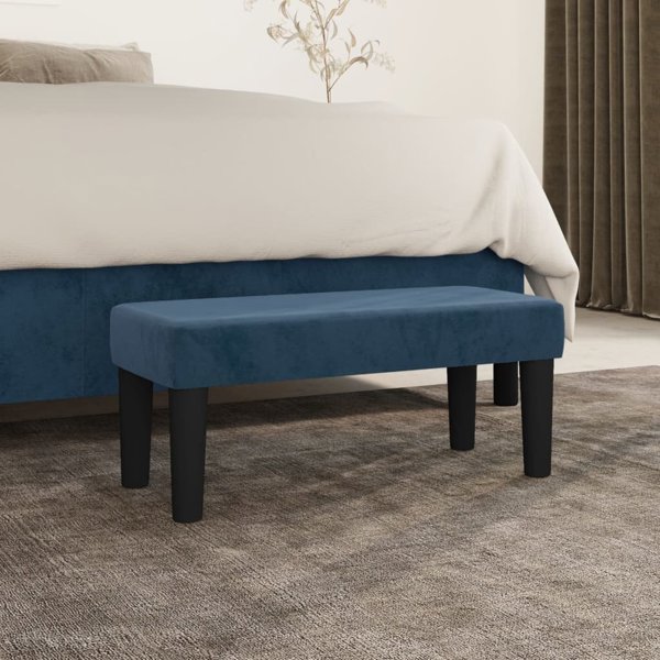 vidaXL Πάγκος, Σκούρο Μπλε, 70x30x30 εκ., Επενδυμένος με Βελούδο
