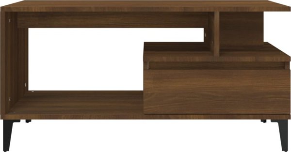 vidaXL Τραπέζι καφέ, καφέ δρυς, 90x49x45 εκ.
