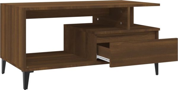vidaXL Τραπέζι καφέ, καφέ δρυς, 90x49x45 εκ.
