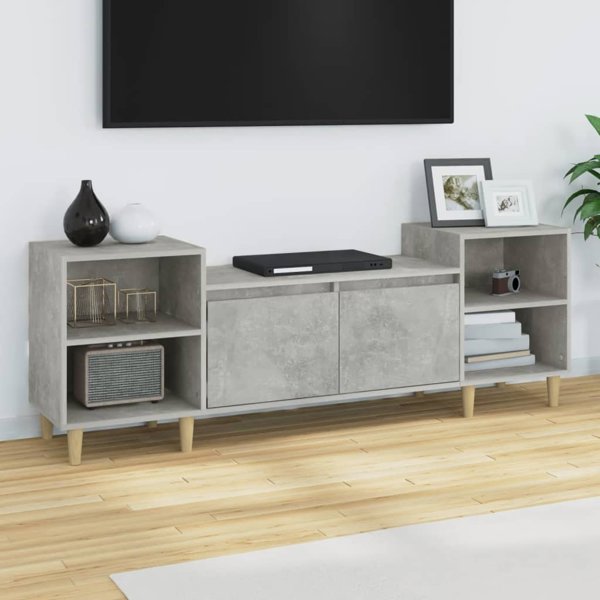 vidaXL Έπιπλο TV, γκρι τσιμέντου, 160x35x55 cm