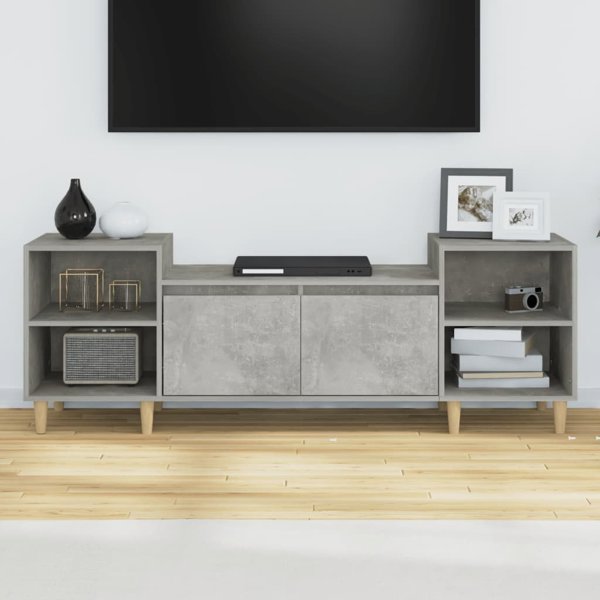 vidaXL Έπιπλο TV, γκρι τσιμέντου, 160x35x55 cm