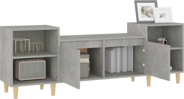 vidaXL Έπιπλο TV, γκρι τσιμέντου, 160x35x55 cm