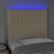 vidaXL Κεφαλάρι κρεβατιού με LED, κρεμ, 90x5x118/128 εκ., ύφασμα