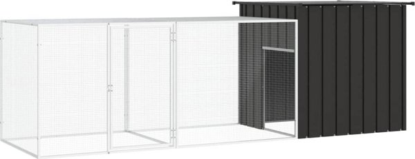 vidaXL Κλουβί για κοτόπουλα, ανθρακί, 300x91x100 cm, ατσάλι
