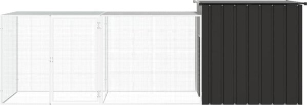 vidaXL Κλουβί για κοτόπουλα, ανθρακί, 300x91x100 cm, ατσάλι