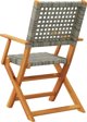 vidaXL Αναδιπλούμενες κήπου καρέκλες, 6 τεμάχια, γκρι, πολυρατάν και ξύλο
