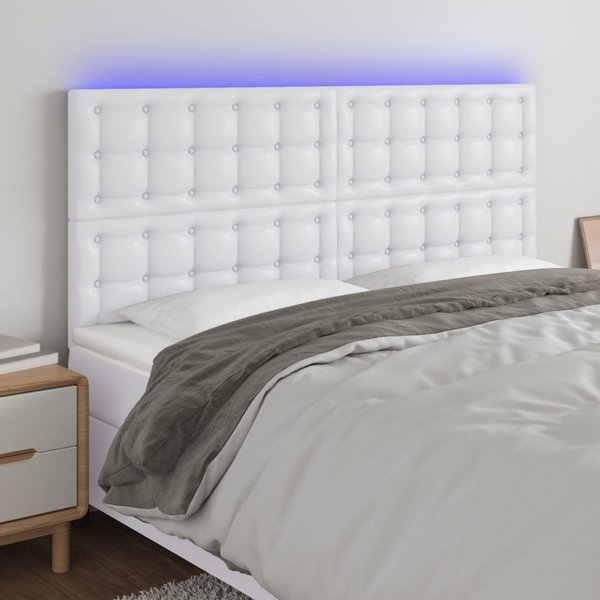 vidaXL Κεφαλάρι κρεβατιού, λευκό, 160x5x118/128 cm, συνθετικό δέρμα