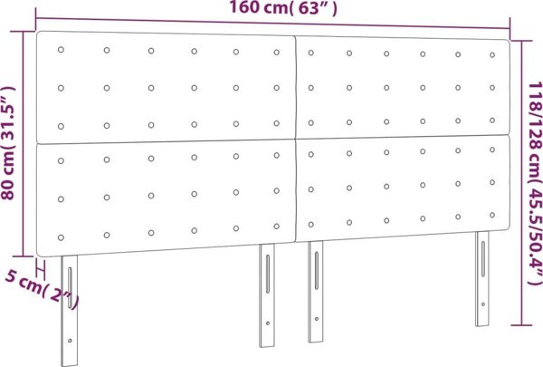 vidaXL Κεφαλάρι κρεβατιού, λευκό, 160x5x118/128 cm, συνθετικό δέρμα