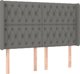 vidaXL Κεφαλάρι κρεβατιού με LED, σκούρο γκρι, 163x16x118/128 εκ., ύφασμα