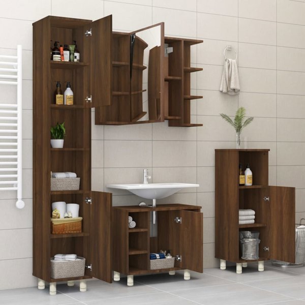vidaXL Έπιπλο νιπτήρα καφέ δρυς 30x30x95 cm
