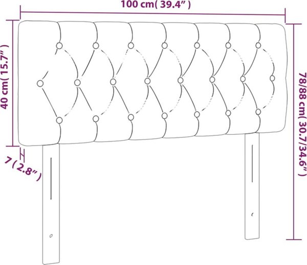 vidaXL vidaXL Κεφαλάρι κρεβατιού με LED, σκούρο γκρι, 100x7x78/88 εκ., ύφασμα