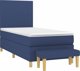 vidaXL Κρεβάτι κοντινενταλ με στρώμα, μπλε, 100x200 cm, ύφασμα