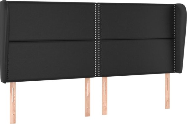 vidaXL Προσκέφαλο uszak, μαύρο, 183x23x118/128 εκ., συνθετικό δέρμα