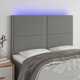vidaXL Zaglowek do lozka z LED, ciemnoszary, 144x5x118/128 cm, tkanina