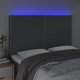vidaXL Zaglowek do lozka z LED, ciemnoszary, 144x5x118/128 cm, tkanina