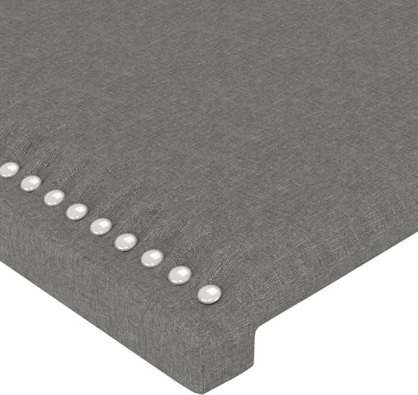 vidaXL Zaglowek do lozka z LED, ciemnoszary, 144x5x118/128 cm, tkanina