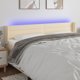 vidaXL Zaglowek do lozka z LED, kremowy, 163x16x78/88 cm, tkanina