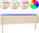 vidaXL Zaglowek do lozka z LED, kremowy, 163x16x78/88 cm, tkanina