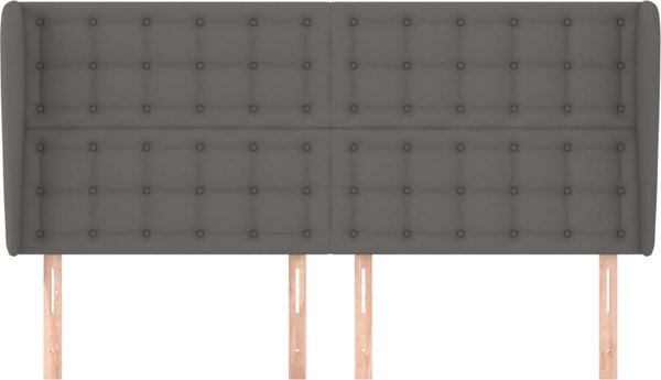 vidaXL Ζαγκόλοφ uszak γκρι, 203x23x118/128 cm, τεχνητό δέρμα