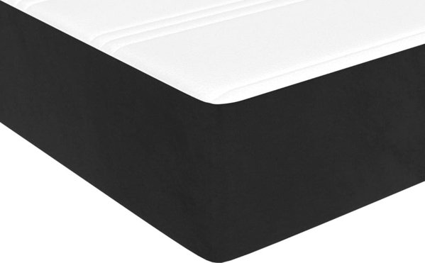 vidaXL Κρεβάτι kontynentalne με στρώμα, μαύρο βελούδο 200x200 cm