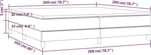 vidaXL Κρεβάτι kontynentalne με στρώμα, μαύρο βελούδο 200x200 cm